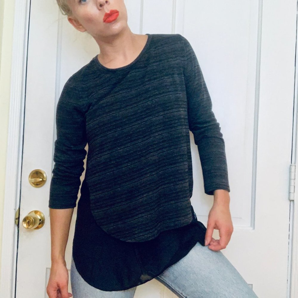 Color Thread long double layer shirt